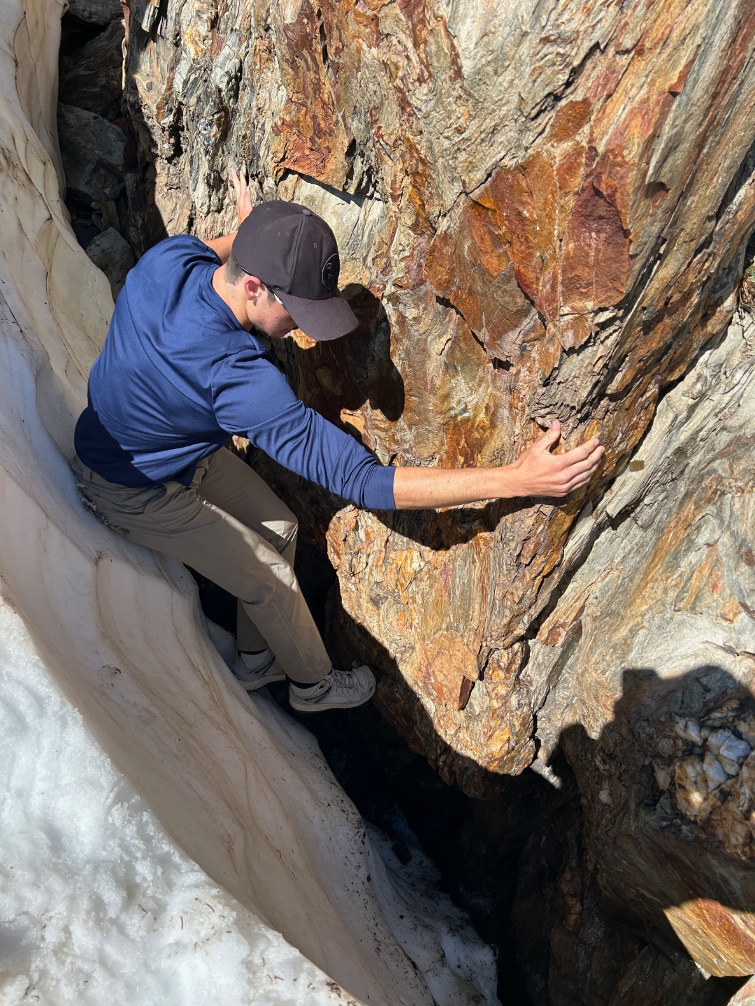 Bouldering outdoors in winter conditions